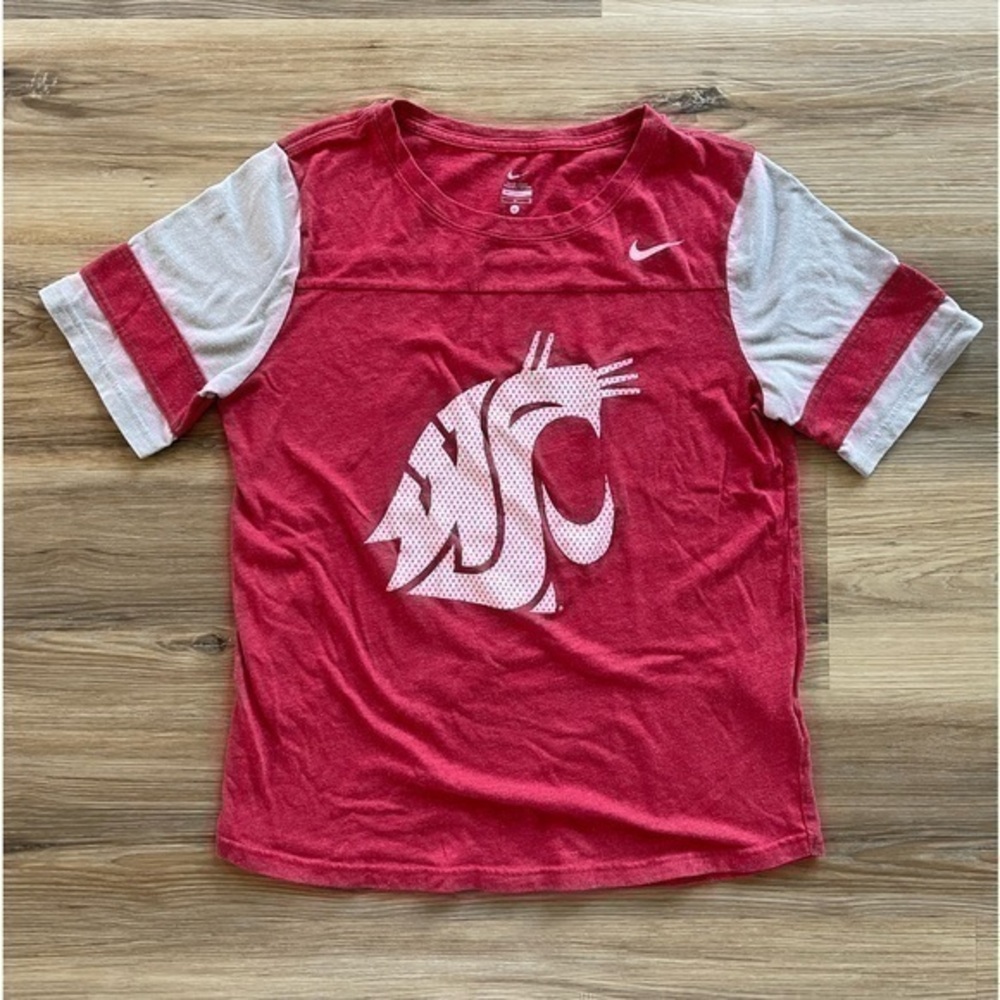 Nike Washington State Cougars Red and Gray Cotton T Shirt